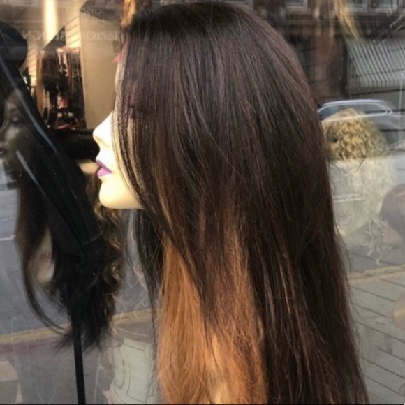 Wig Fullcap Freepart 14-16 inch bob streak brown